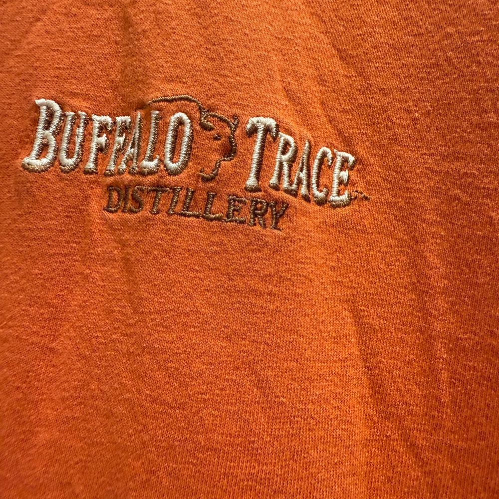 Rare Mens Vintage Buffalo Trace T Shirt, Embroidered,Orange, Medium, Collectors